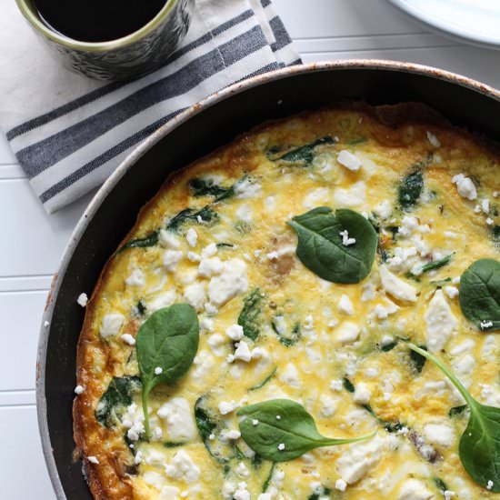 Spinach Mushroom Feta Frittata