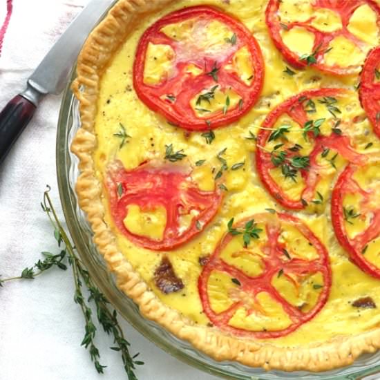 Tomato, Bacon and Onion Quiche