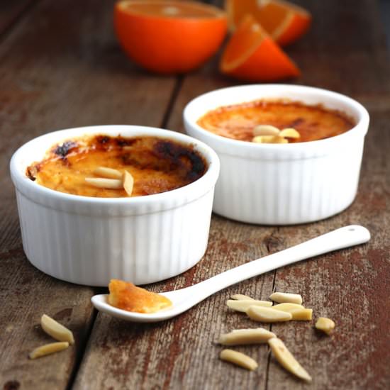 Orange Almond Creme Brulee
