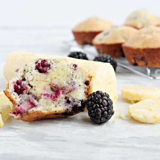 Blackberry Muffins w/ Lemon Butter