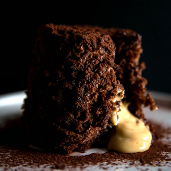 Molten PB Chocolate Microwave Cake