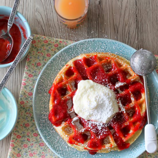 Strawberry Cheesecake Waffles