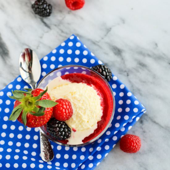 Crème Fraîche Ice Cream with Berry