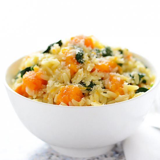 Orzo, Butternut Squash and Spinach