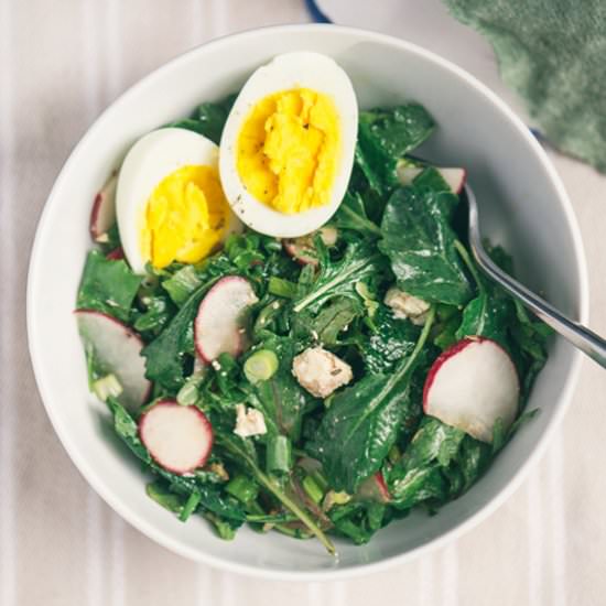 Spring Salad with Hard Boiled Egg