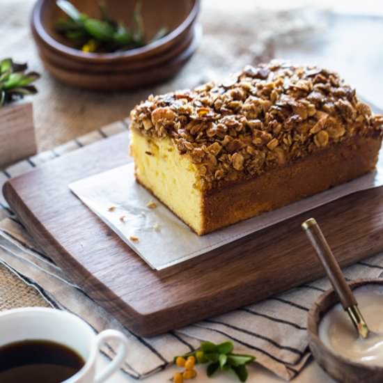 Orange Polenta Cake w/ Almond & Oat Streusel