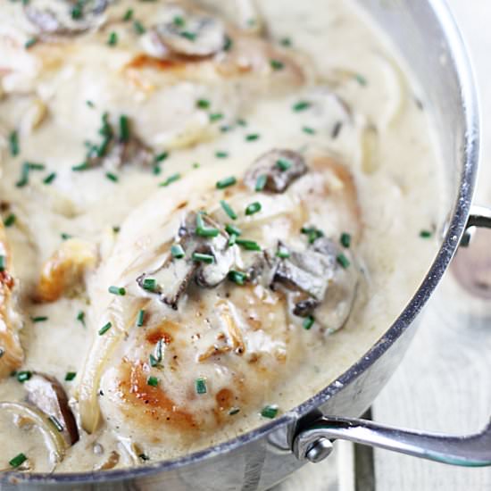 Chicken in Garlic Mushroom Sauce
