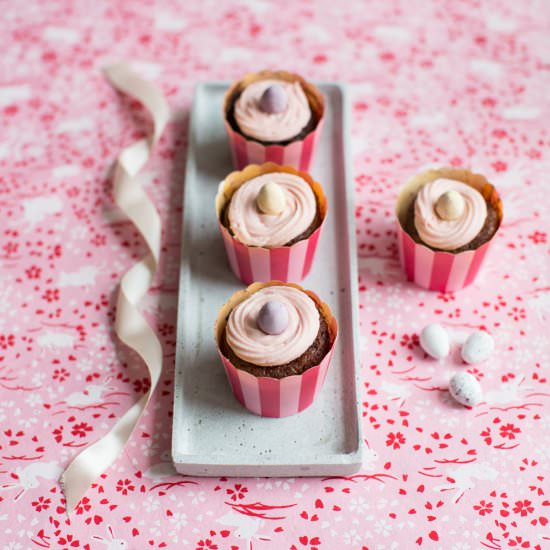 Red Velvet Easter Cupcakes