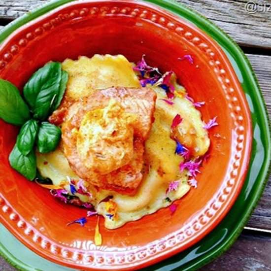 Basil Salmon and Butternut Ravioli
