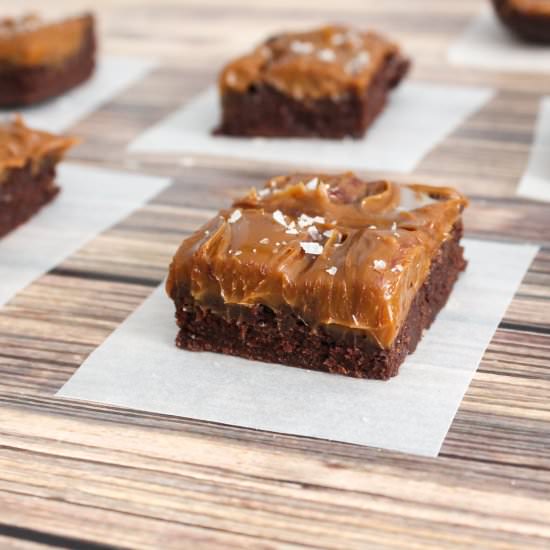Salted Dulce de Leche Brownies