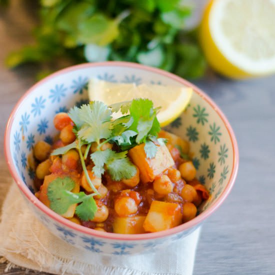 Chickpea and potato curry