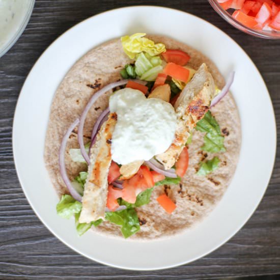 Chicken Gyro with Tzatziki Sauce