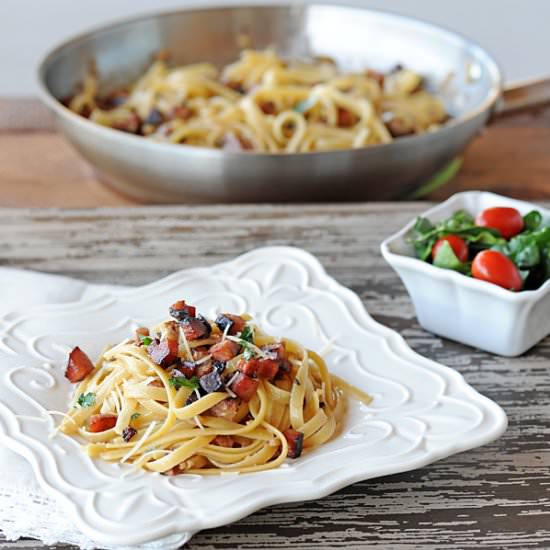 Smoked Sausage Lardon Alfredo