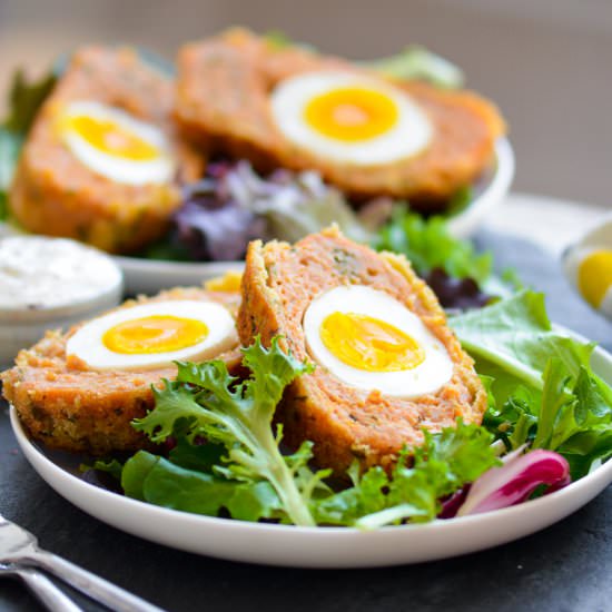 Giant Baked Chicken Scotch Eggs