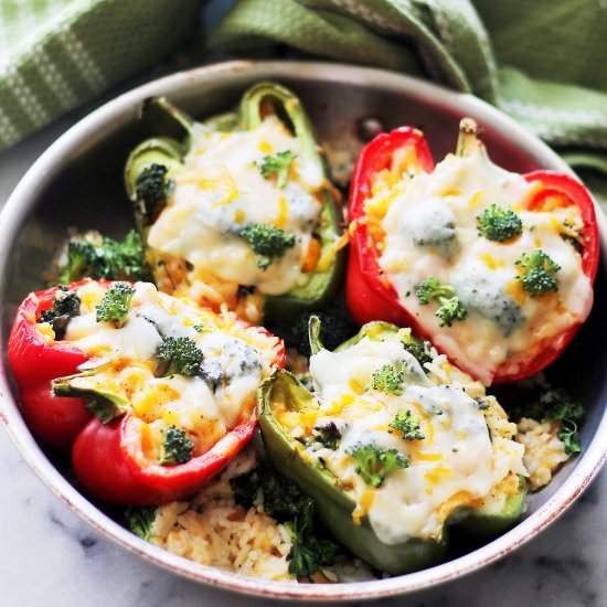 Broccoli and Cheese Stuffed Peppers