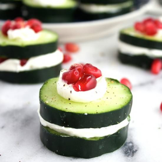 Cucumber Pomegranate Sandwiches