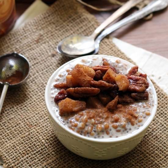 Apple pie wheat berry porridge