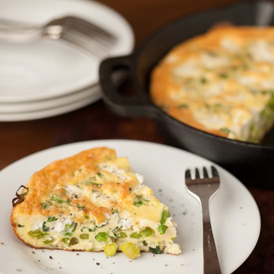 Spring Vegetable Chevre Frittata