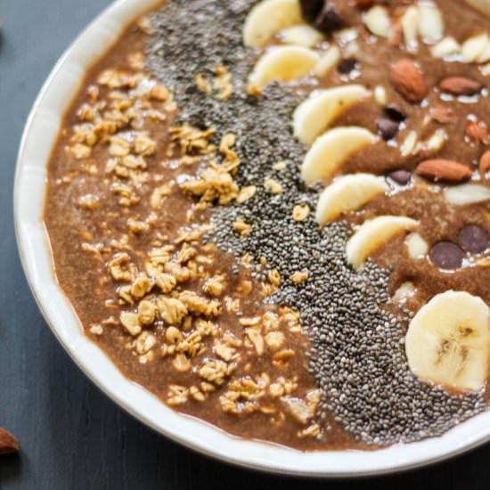 Mocha Banana Protein Smoothie Bowl
