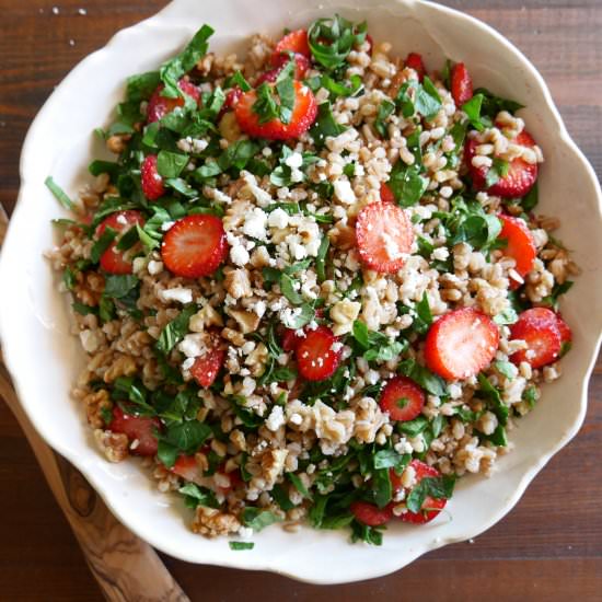 Strawberry Basil Farro Salad