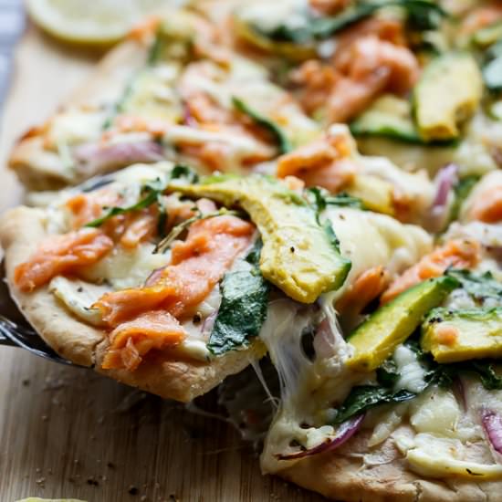 Smoked Salmon and Avocado Pizza