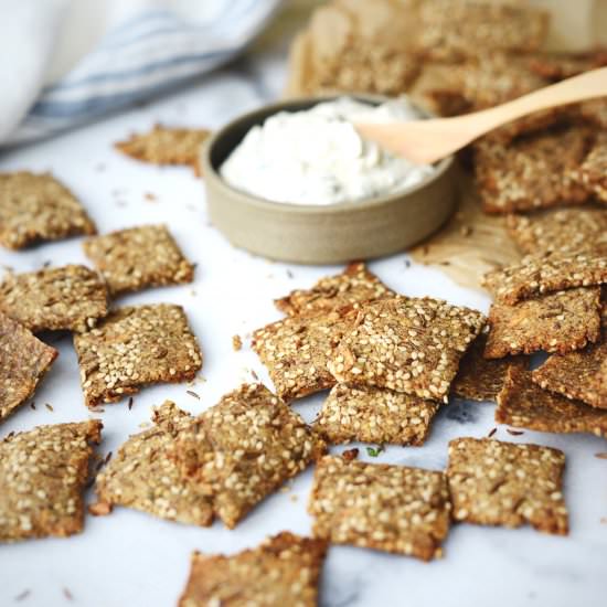 Seeded Quinoa Crackers Vegan GF