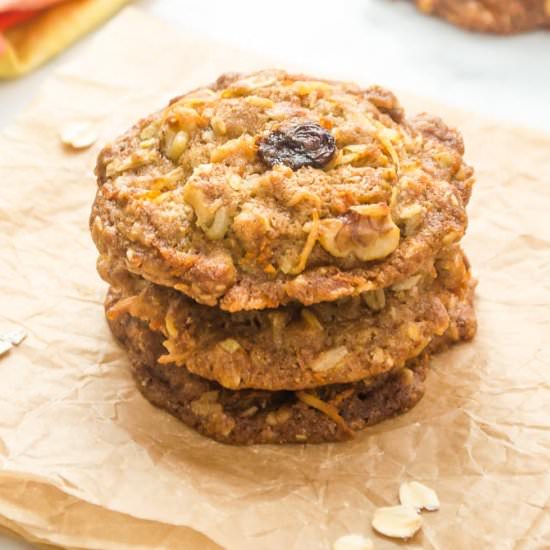 Coconut Oil Carrot Oatmeal Cookies