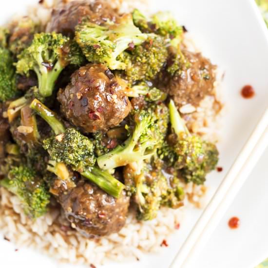 Beef Meatballs & Broccoli