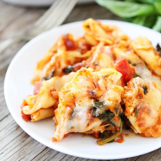 Easy Cheesy Baked Tortellini