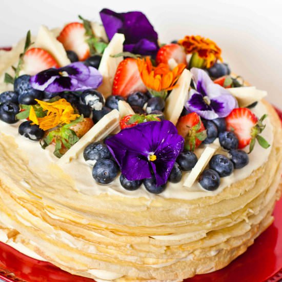 White Chocolate Mousse Crepe Cake