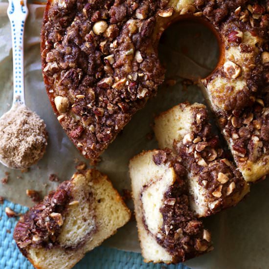 Cinnamon Swirl Streusel Coffee Cake