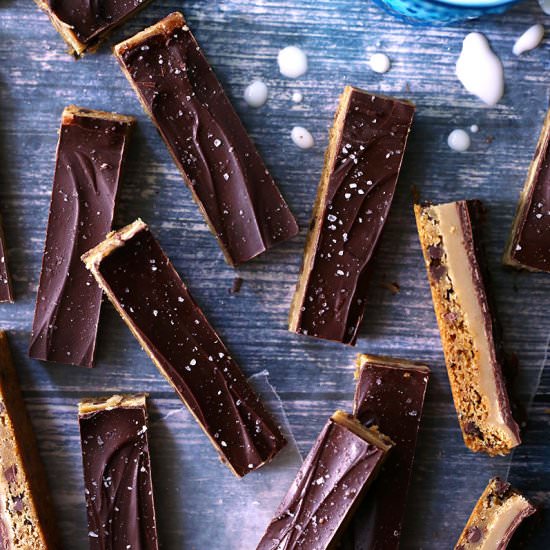 Malted Cookie Caramel Bars