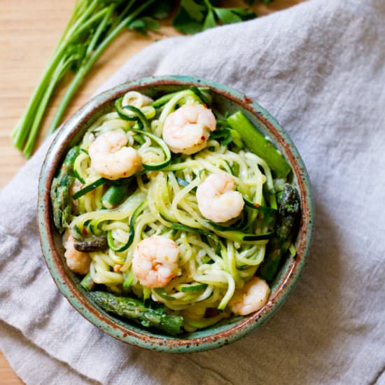 Garlic Shrimp Zucchini Pasta