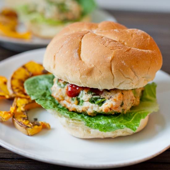 Spinach and Feta Turkey Burgers