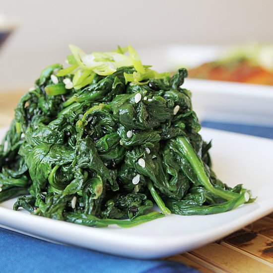 Japanese Spinach Salad with Salmon
