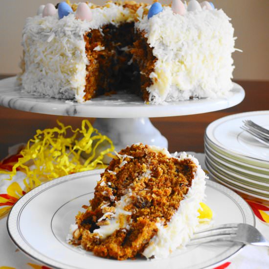 Coconut Carrot Easter Cake