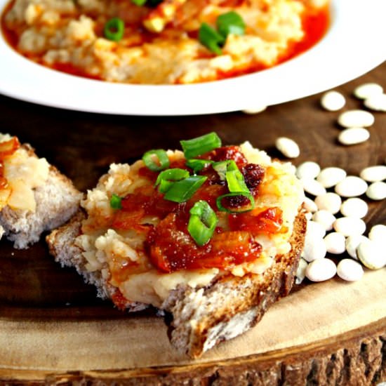 White bean dip & Caramelized Onions