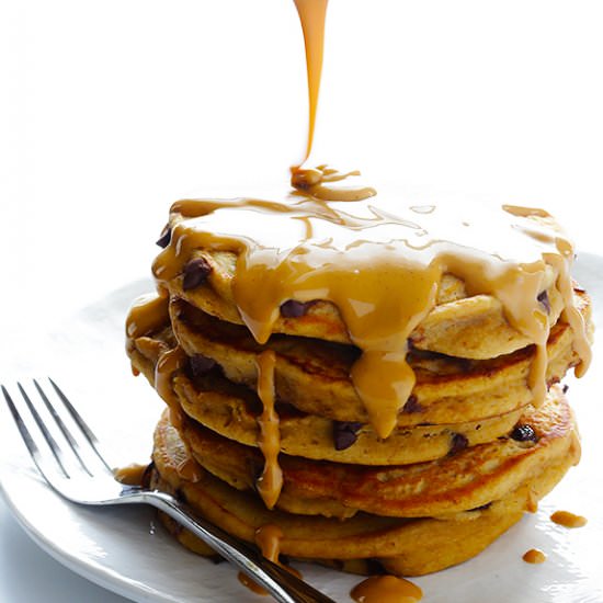 PB Choc Chip Pancakes