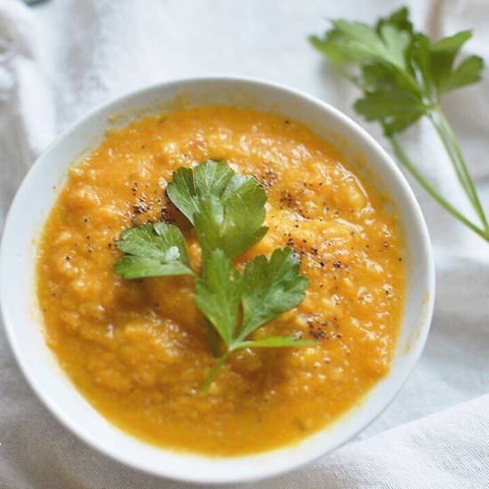 Sweet Potato Cauliflower Leek Soup