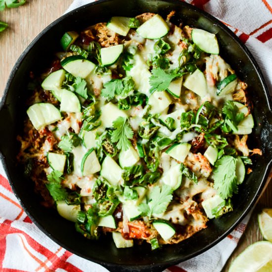 BBQ Chicken Skillet Nachos
