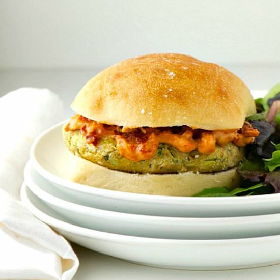 Pesto Veggie Burger with Aioli