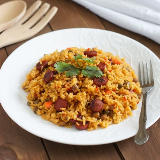 Pigeon Peas Rice with Sausage