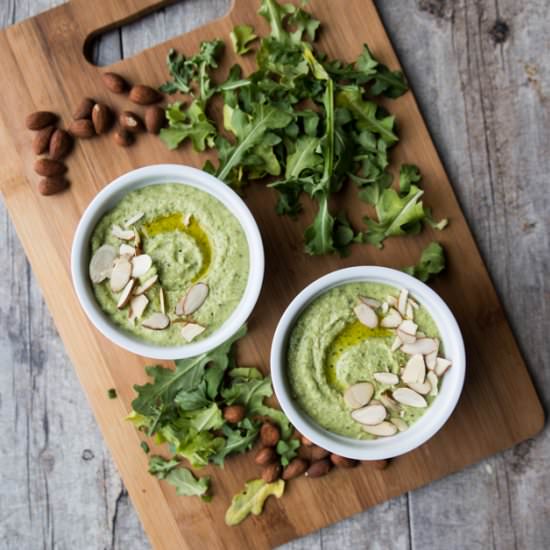 Almond Arugula White Bean Hummus