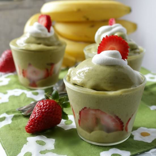 Matcha Strawberry Ice Cream Cups