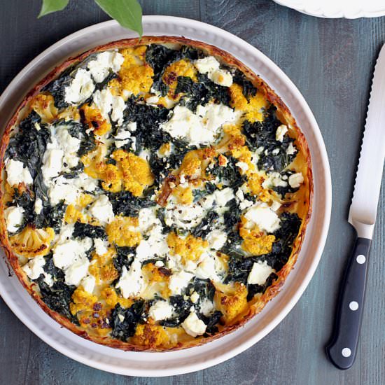 Cauliflower and Kale Quiche