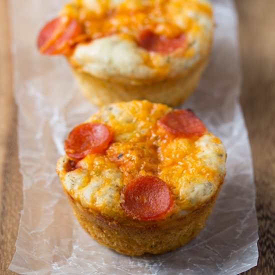Whole Wheat Pepperoni Pizza Muffins