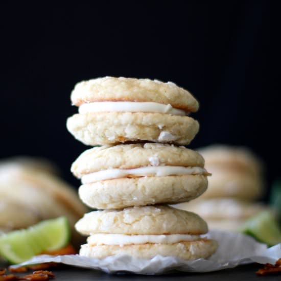 Lime Coconut Sandwich Cookies