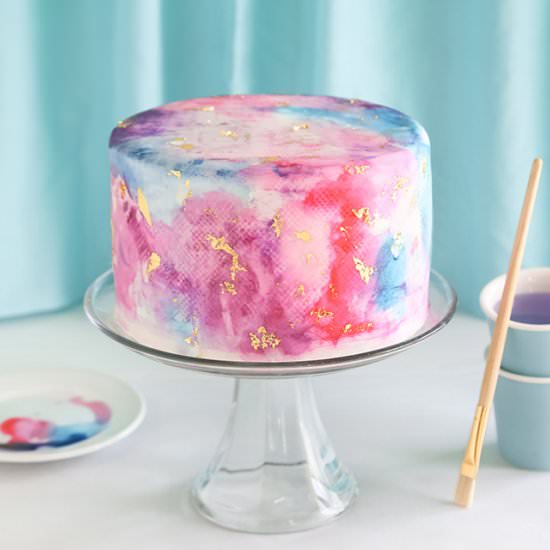 Watercolor Graffiti Cake