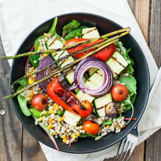 Grilled Veggie Salad with Tahini
