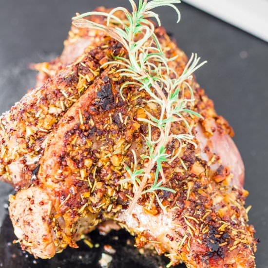 Rosemary Garlic Roasted Leg of Lamb